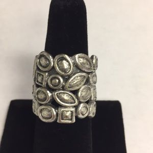 Funky silver colored ring